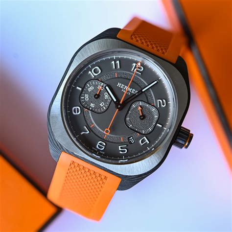 hermes carbon watch|Hermes monopusher chronograph reviews.